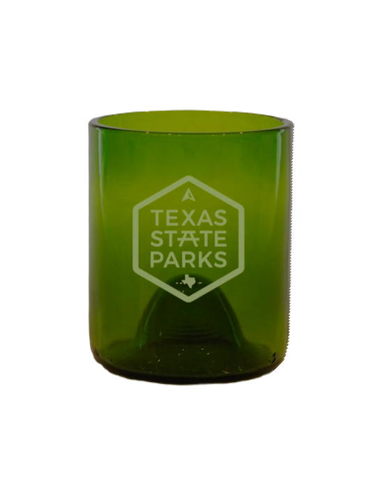 TSP Green Glass-12oz-Green Texas Parks Logo