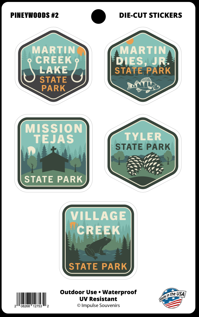 Pineywoods Mini Sticker Set-Texas State Parks - Pineywoods Sticker Sheet 2