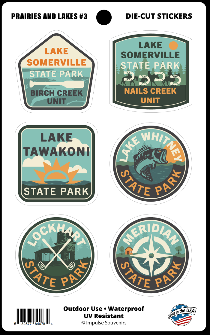 Prairies & Lakes Mini Sticker Set-Texas State Parks - Prairies and Lakes Sticker Sheet 3