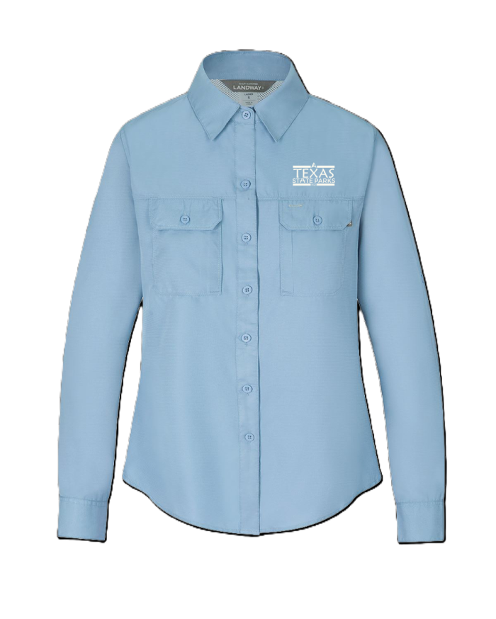 Women's Long Sleeve Utility Shirt-Women's Long Sleeve Utility Shirt - Sky Blue
