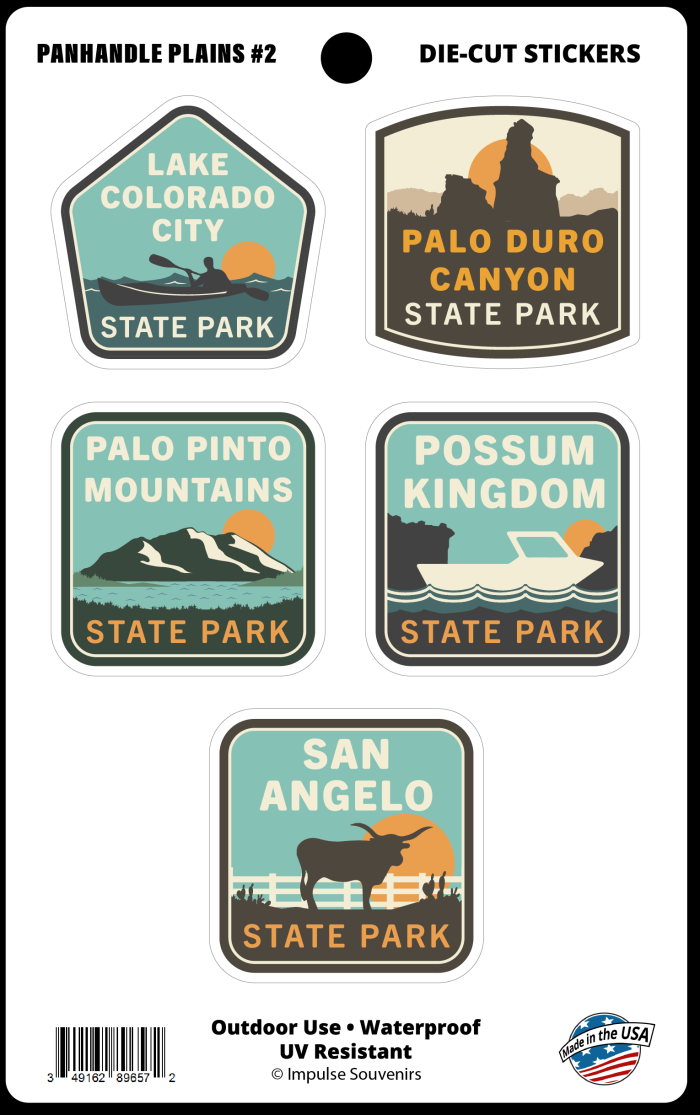 Panhandle Plains Mini Sticker Set-Texas State Parks - Panhandle Plains Sticker Sheet 2