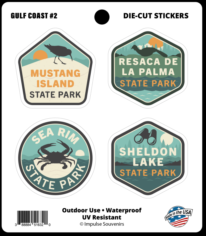 Gulf Coast Mini Sticker Set-Texas State Parks - Gulf Coast Sticker Sheet 2