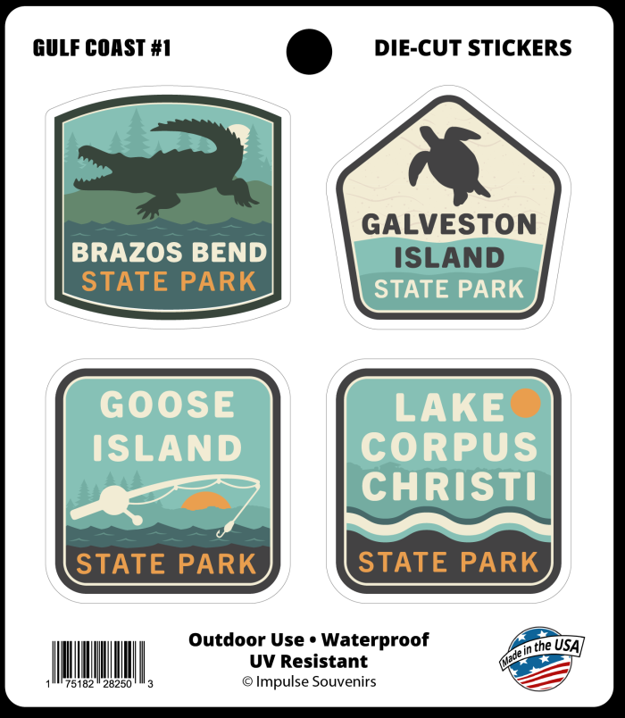 Gulf Coast Mini Sticker Set-Texas State Parks - Gulf Coast Sticker Sheet 1