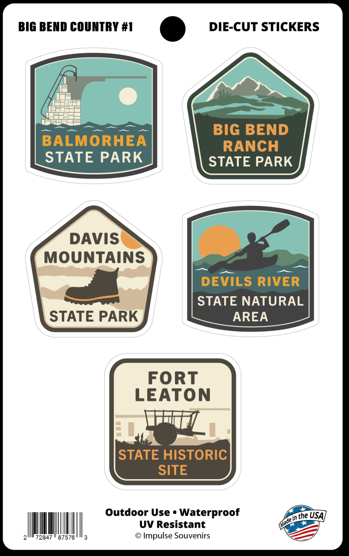 Big Bend Country Mini Sticker Set-Texas State Parks - Big Bend Country Sticker Sheet 1
