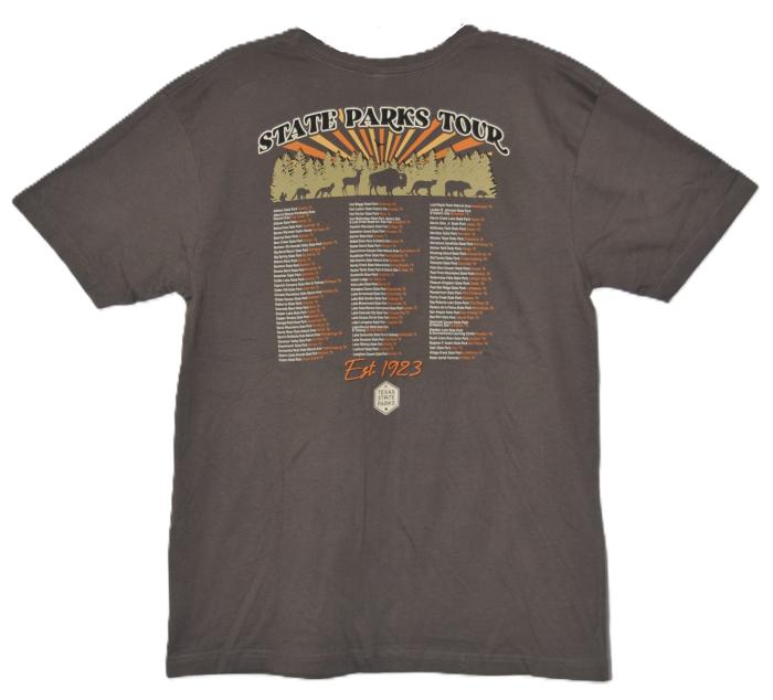 RV There Yet? "State Parks Tour" T-Shirt-RV There Yet Charcoal Back Full
