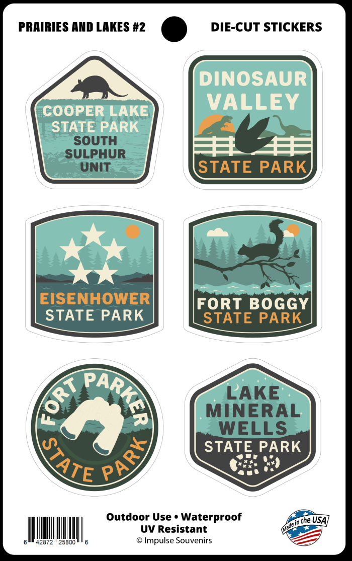 Prairies & Lakes Mini Sticker Set-Texas State Parks - Prairies and Lakes Sticker Sheet 2