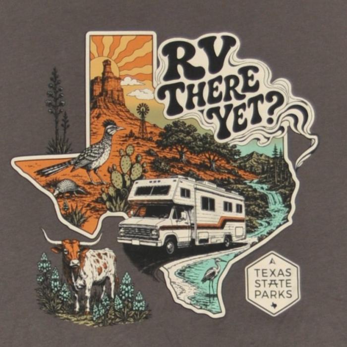 RV There Yet? "State Parks Tour" T-Shirt-RV There Yet Charcoal Front