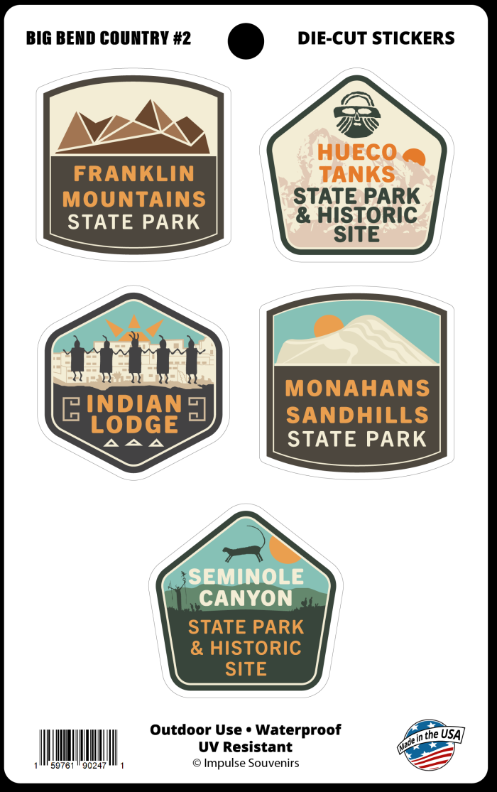 Big Bend Country Mini Sticker Set-Texas State Parks - Big Bend Country Sticker Sheet 2